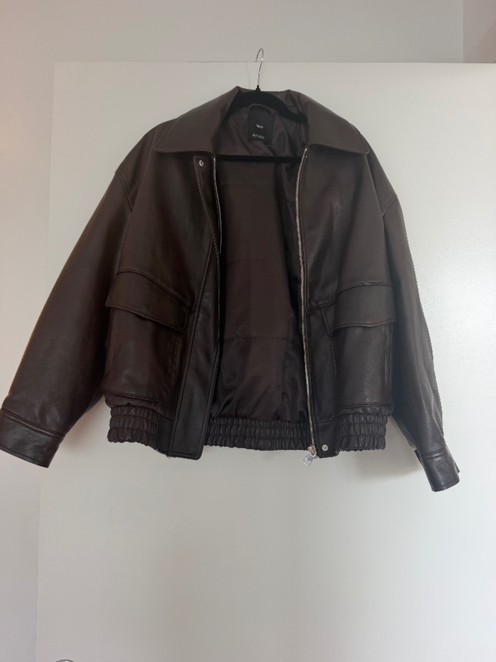 Oversized faux leather jacket